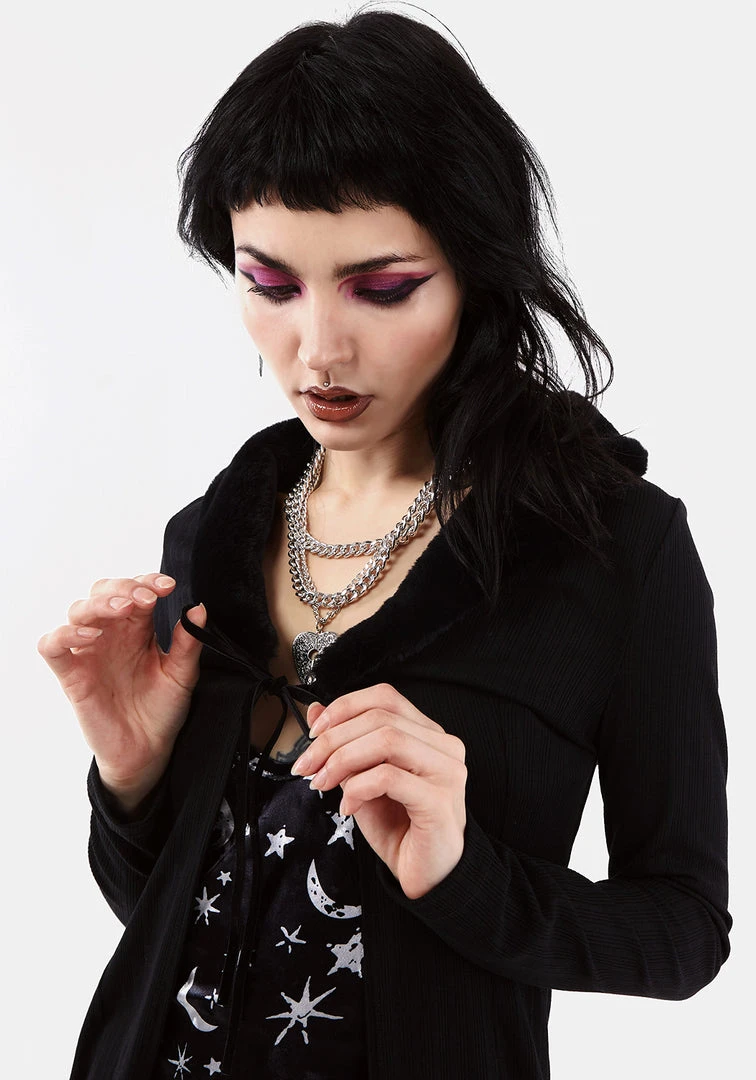 MET1 WOOLFE LONGLINE FAUX FUR CARDIGAN Clothing 4 MET1 WOOLFE LONGLINE FAUX FUR CARDIGAN Clothing