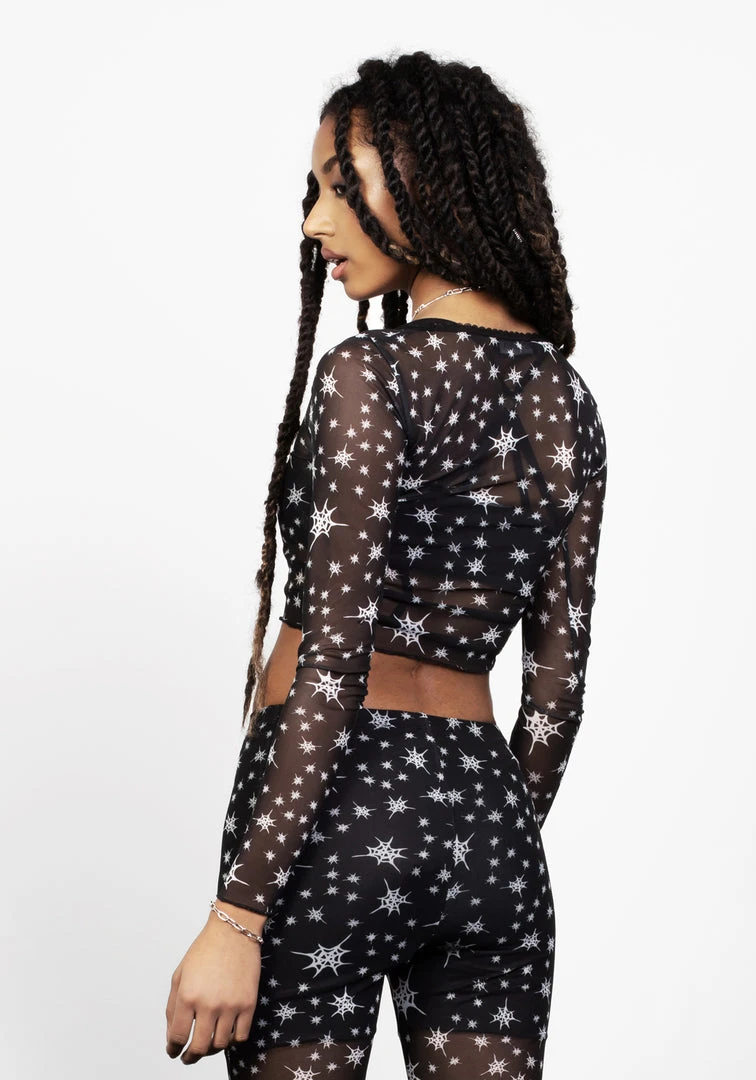 PFA1 ENSNARE LACE TRIM MESH TOP Clothing 4 PFA1 ENSNARE LACE TRIM MESH TOP Clothing