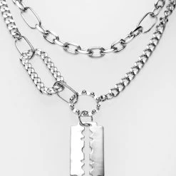TOU1 Blade Multi-Chain Necklace Women