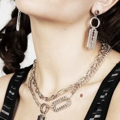 TOU1 Blade Multi-Chain Necklace Women