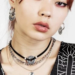 TOU1 Women Runes Disk Earrings