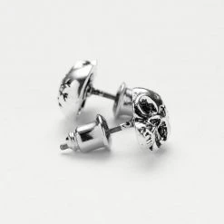 TOU1 MORI SKULL STUD EARRINGS