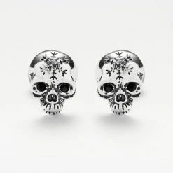 TOU1 MORI SKULL STUD EARRINGS
