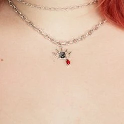 TOU1 BLEEDING EYE CZ CHAIN CHOKER