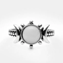 TOU1 GODDESS TRIPLE MOON MOONSTONE RING Accessories