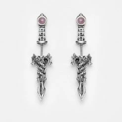 TOU1 Accessories RITUAL AMETHYST SPLIT EARRINGS